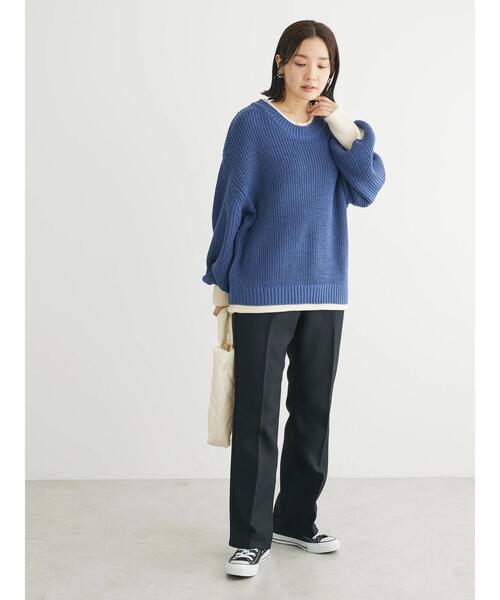 Petit fleur（プチフルール）の「・Petit　Fleur　レイヤード風ハイショクニット（ニット/セーター・レディース・イエロー/ブルー/ブラック/グリーン・FREE）」の15枚目の写真