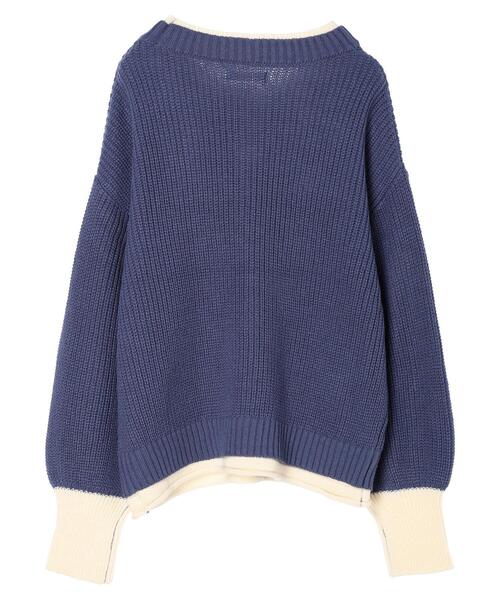 Petit fleur（プチフルール）の「・Petit　Fleur　レイヤード風ハイショクニット（ニット/セーター・レディース・イエロー/ブルー/ブラック/グリーン・FREE）」の22枚目の写真