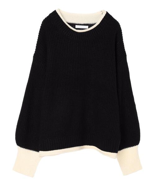 Petit fleur（プチフルール）の「・Petit　Fleur　レイヤード風ハイショクニット（ニット/セーター・レディース・イエロー/ブルー/ブラック/グリーン・FREE）」の20枚目の写真