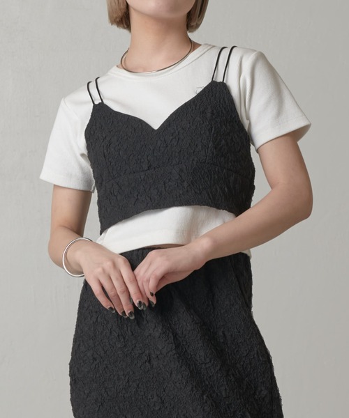 Lui's（ルイス）の「ふくれチュールビスチェ（ベスト・レディース・ブラック/オフホワイト・FREE）」の2枚目の写真