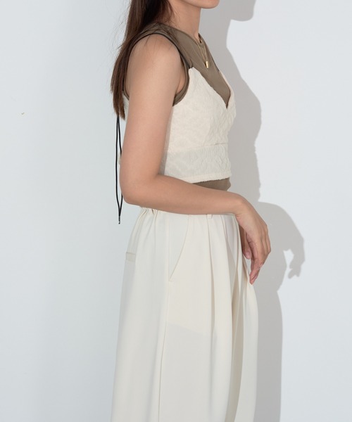 Lui's（ルイス）の「ふくれチュールビスチェ（ベスト・レディース・ブラック/オフホワイト・FREE）」の4枚目の写真