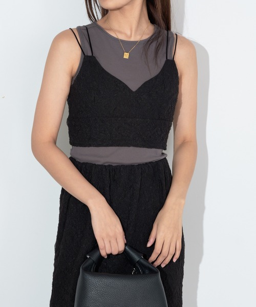 Lui's（ルイス）の「ふくれチュールビスチェ（ベスト・レディース・ブラック/オフホワイト・FREE）」の12枚目の写真