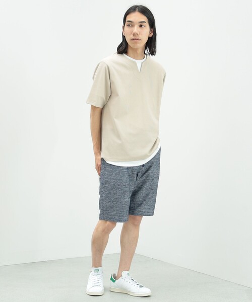 BEAMS HEART(ビームスハート)の「スリットネック フェイクレイヤー Tシャツ(接触冷感)(Tシャツ/カットソー・メンズ・グリーン系その他/ブルー系その他/ベージュ・S/M/L/XL)」の9枚目の写真
