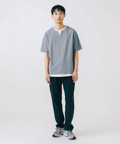 BEAMS HEART(ビームスハート)の「スリットネック フェイクレイヤー Tシャツ(接触冷感)(Tシャツ/カットソー・メンズ・グリーン系その他/ブルー系その他/ベージュ・S/M/L/XL)」の20枚目の写真