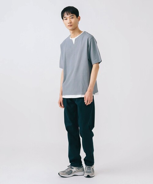 BEAMS HEART(ビームスハート)の「スリットネック フェイクレイヤー Tシャツ(接触冷感)(Tシャツ/カットソー・メンズ・グリーン系その他/ブルー系その他/ベージュ・S/M/L/XL)」の19枚目の写真