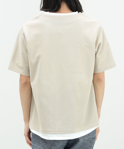BEAMS HEART(ビームスハート)の「スリットネック フェイクレイヤー Tシャツ(接触冷感)(Tシャツ/カットソー・メンズ・グリーン系その他/ブルー系その他/ベージュ・S/M/L/XL)」の15枚目の写真