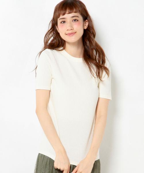 Another Edition（アナザーエディション）の「リブショートスリーブTシャツ/AEBC　リブ　SSLTee◆（Tシャツ/カットソー・レディース・オフホワイト/ライトグレー/マスタード/ネイビー・フリー）」の19枚目の写真