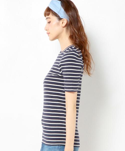 Another Edition（アナザーエディション）の「リブショートスリーブTシャツ/AEBC　リブ　SSLTee◆（Tシャツ/カットソー・レディース・オフホワイト/ライトグレー/マスタード/ネイビー・フリー）」の10枚目の写真