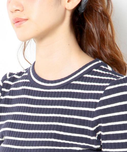 Another Edition（アナザーエディション）の「リブショートスリーブTシャツ/AEBC　リブ　SSLTee◆（Tシャツ/カットソー・レディース・オフホワイト/ライトグレー/マスタード/ネイビー・フリー）」の18枚目の写真