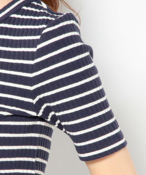 Another Edition（アナザーエディション）の「リブショートスリーブTシャツ/AEBC　リブ　SSLTee◆（Tシャツ/カットソー・レディース・オフホワイト/ライトグレー/マスタード/ネイビー・フリー）」の11枚目の写真