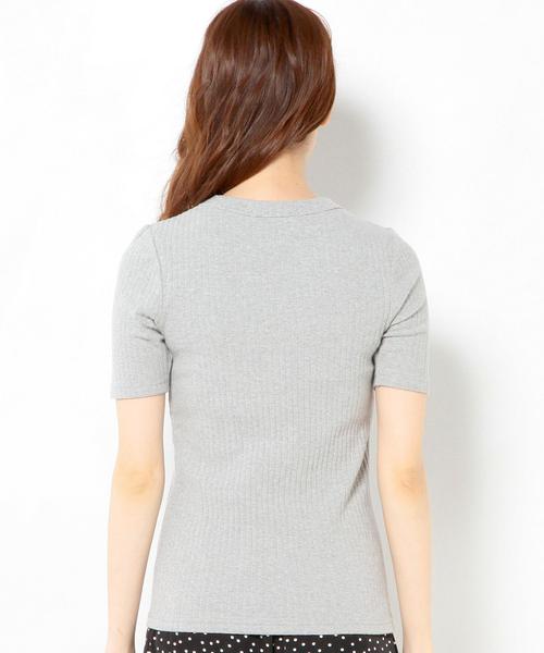 Another Edition（アナザーエディション）の「リブショートスリーブTシャツ/AEBC　リブ　SSLTee◆（Tシャツ/カットソー・レディース・オフホワイト/ライトグレー/マスタード/ネイビー・フリー）」の16枚目の写真
