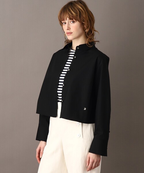 DRESSTERIOR(ドレステリア)の「【UVカット/接触冷感/防シワ】ブロードクロップドシャツ(シャツ/ブラウス・レディース・オフホワイト/ブラック・38/36/34)」の16枚目の写真