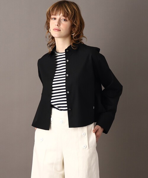 DRESSTERIOR(ドレステリア)の「【UVカット/接触冷感/防シワ】ブロードクロップドシャツ(シャツ/ブラウス・レディース・オフホワイト/ブラック・38/36/34)」の18枚目の写真