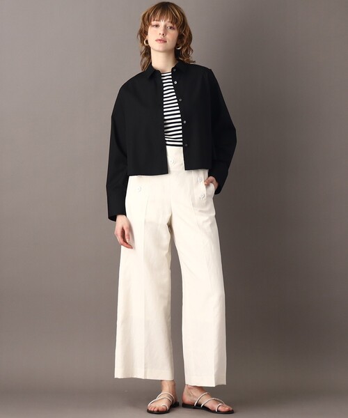 DRESSTERIOR(ドレステリア)の「【UVカット/接触冷感/防シワ】ブロードクロップドシャツ(シャツ/ブラウス・レディース・オフホワイト/ブラック・38/36/34)」の19枚目の写真