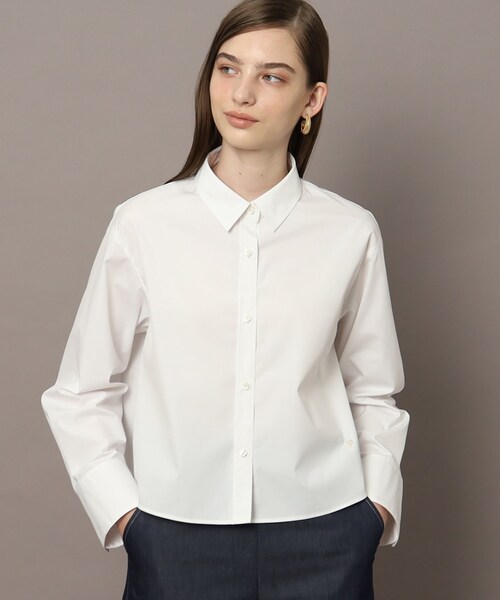 DRESSTERIOR(ドレステリア)の「【UVカット/接触冷感/防シワ】ブロードクロップドシャツ(シャツ/ブラウス・レディース・オフホワイト/ブラック・38/36/34)」の20枚目の写真