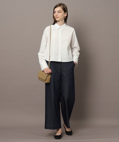 DRESSTERIOR(ドレステリア)の「【UVカット/接触冷感/防シワ】ブロードクロップドシャツ(シャツ/ブラウス・レディース・オフホワイト/ブラック・38/36/34)」の21枚目の写真