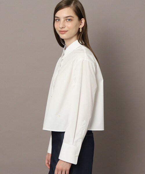 DRESSTERIOR(ドレステリア)の「【UVカット/接触冷感/防シワ】ブロードクロップドシャツ(シャツ/ブラウス・レディース・オフホワイト/ブラック・38/36/34)」の22枚目の写真