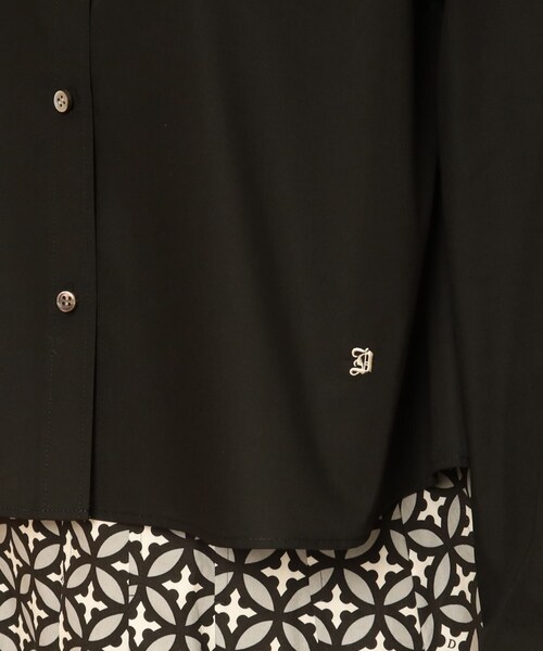 DRESSTERIOR(ドレステリア)の「【UVカット/接触冷感/防シワ】ブロードクロップドシャツ(シャツ/ブラウス・レディース・オフホワイト/ブラック・38/36/34)」の7枚目の写真