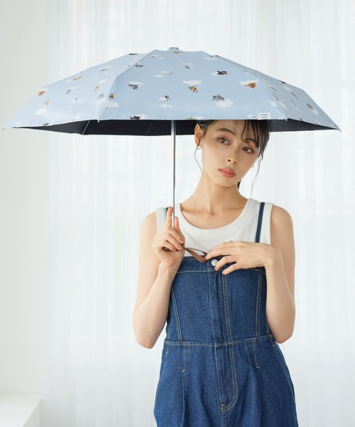 Wpc.(ダブリュピーシー)の「★飛行犬×Wpc. 空飛ぶ遮光ワンブレラ ミニ 日傘 折りたたみ 晴雨兼用(折りたたみ傘・レディース・ベージュ/サックスブルー・FREE)」の8枚目の写真