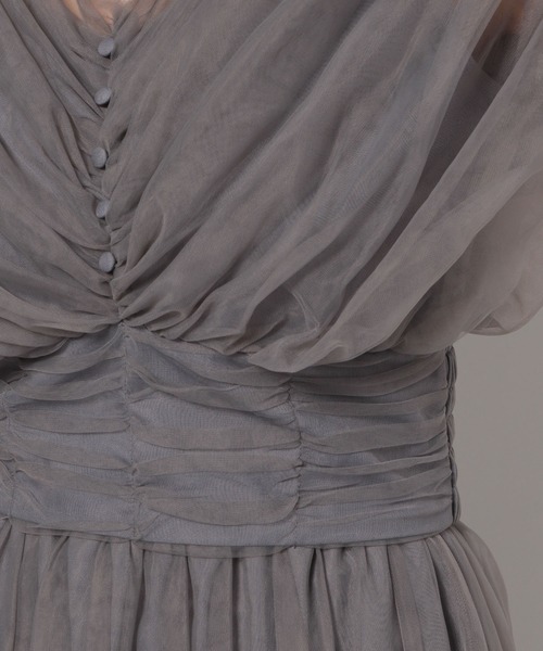 mysty woman(ミスティウーマン)の「チュールボリュームブラウス 108215(Tシャツ/カットソー・レディース・アイボリー/ライトグリーン/チャコールグレー・FREE)」の17枚目の写真