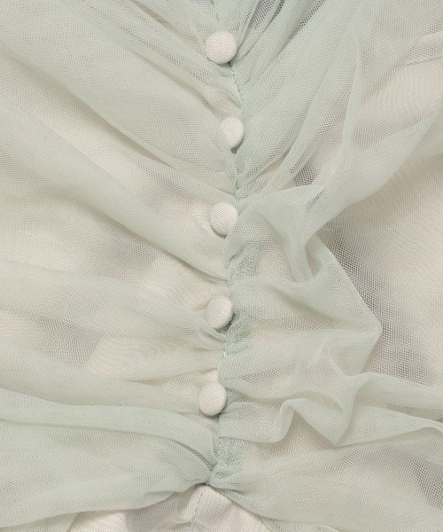 mysty woman(ミスティウーマン)の「チュールボリュームブラウス 108215(Tシャツ/カットソー・レディース・アイボリー/ライトグリーン/チャコールグレー・FREE)」の20枚目の写真