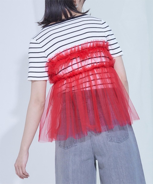 miette（ミエット）の「チュールフリルベアビスチェ（チューブトップ・レディース・レッド/ブラック/ブルー・FREE）」の5枚目の写真