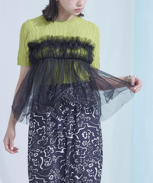 miette（ミエット）の「チュールフリルベアビスチェ（チューブトップ・レディース・レッド/ブラック/ブルー・FREE）」の12枚目の写真