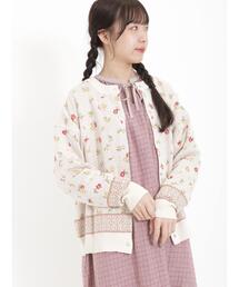 Samansa Mos2 | 花柄ドットボタンカーディガン(カーディガン/ボレロ)