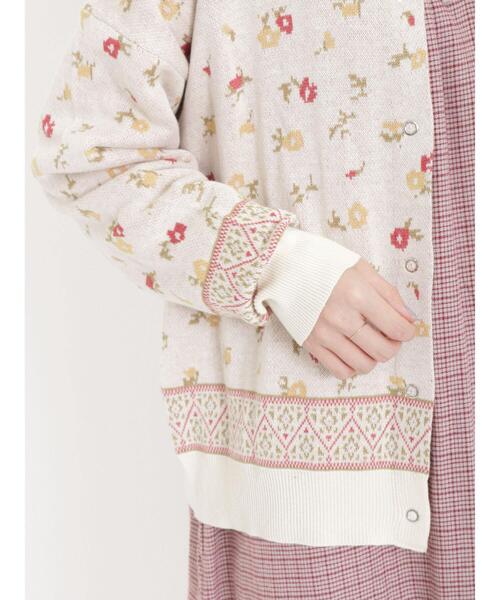 Samansa Mos2(サマンサ モスモス)の「花柄ドットボタンカーディガン(カーディガン/ボレロ・レディース・ベージュ/キナリ/ブルー/ブラック・F)」の17枚目の写真