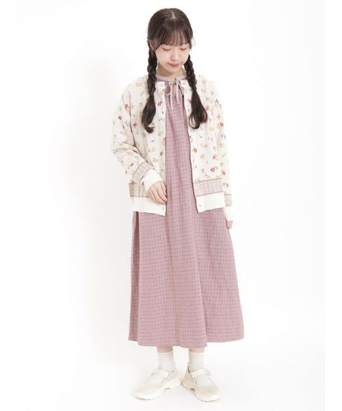 Samansa Mos2(サマンサ モスモス)の「花柄ドットボタンカーディガン(カーディガン/ボレロ・レディース・ベージュ/キナリ/ブルー/ブラック・F)」の18枚目の写真