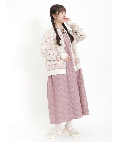 Samansa Mos2(サマンサ モスモス)の「花柄ドットボタンカーディガン(カーディガン/ボレロ・レディース・ベージュ/キナリ/ブルー/ブラック・F)」の19枚目の写真