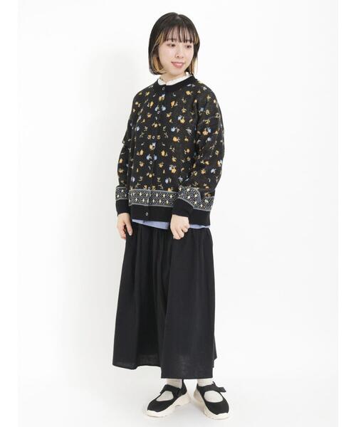 Samansa Mos2(サマンサ モスモス)の「花柄ドットボタンカーディガン(カーディガン/ボレロ・レディース・ベージュ/キナリ/ブルー/ブラック・F)」の10枚目の写真