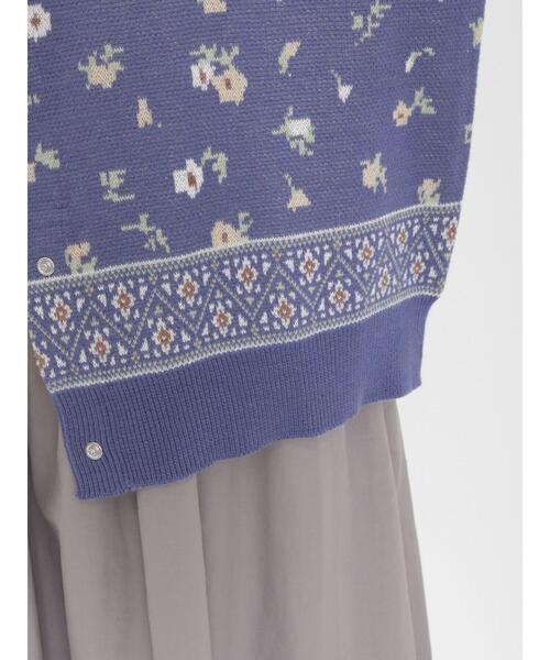 Samansa Mos2(サマンサ モスモス)の「花柄ドットボタンカーディガン(カーディガン/ボレロ・レディース・ベージュ/キナリ/ブルー/ブラック・F)」の22枚目の写真