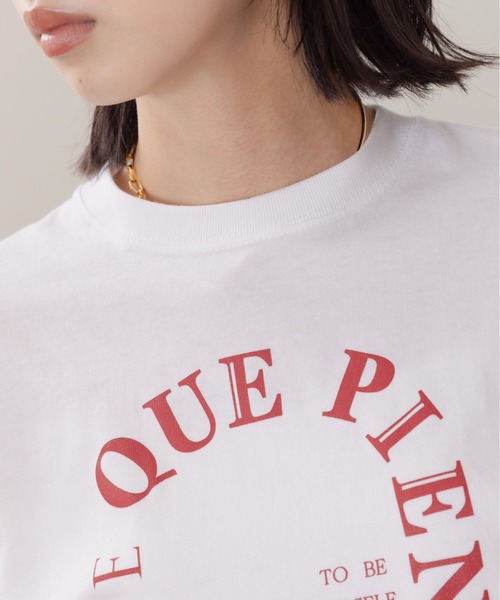 Eimee Law(エイミーロウ)の「アーチロゴ ラバーTシャツ(Tシャツ/カットソー・レディース・チャコールグレー/オフホワイト/ホワイト系/グレー系・S/M)」の5枚目の写真