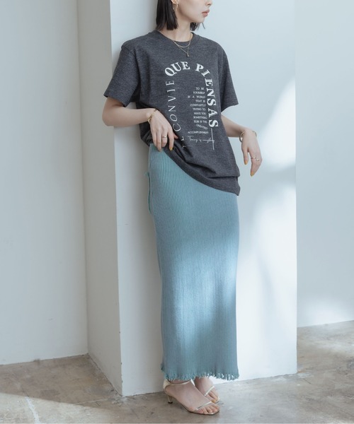 Eimee Law(エイミーロウ)の「アーチロゴ ラバーTシャツ(Tシャツ/カットソー・レディース・チャコールグレー/オフホワイト/ホワイト系/グレー系・S/M)」の17枚目の写真