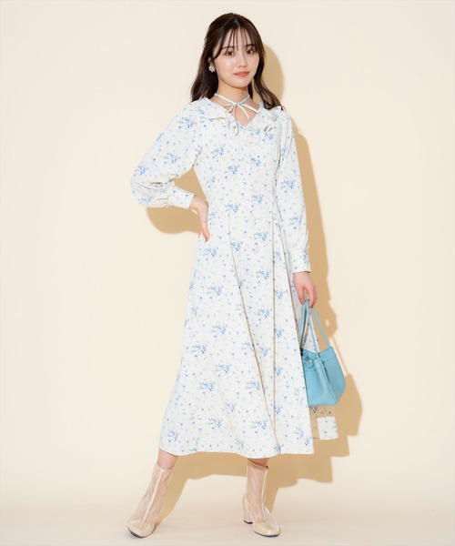 WILLSELECTION(ウィルセレクション)の「フリルカラーフラワープリントワンピース(ワンピース・レディース・ホワイト系その他/パープル系その他/イエロー系その他・FREE)」の12枚目の写真