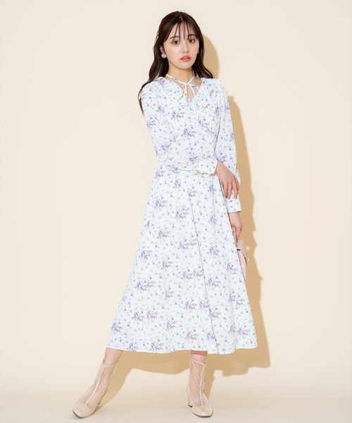 WILLSELECTION(ウィルセレクション)の「フリルカラーフラワープリントワンピース(ワンピース・レディース・ホワイト系その他/パープル系その他/イエロー系その他・FREE)」の19枚目の写真