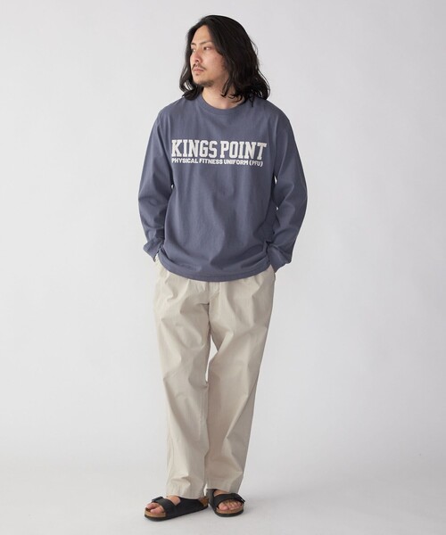 SHIPS(シップス)の「KINGS POINT: ロゴ プリント 長袖 Tシャツ(Tシャツ/カットソー・メンズ・ライトブルー/ダークグレー/ナチュラル・SMALL/MEDIUM/LARGE/X-LARGE)」の5枚目の写真