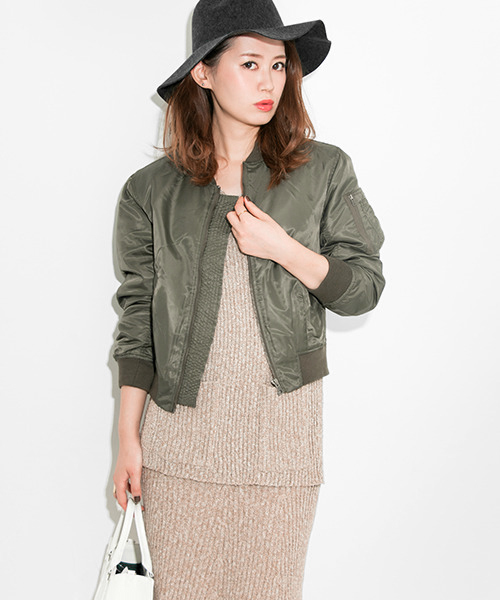 SENSE OF PLACE by URBAN RESEARCH（センスオブプレイスバイアーバンリサーチ）の「TUT コンパクトMA-1（MA-1・レディース・ネイビー/カーキ/グレー/ブラック・FREE）」の4枚目の写真