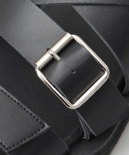 glabella（グラベラ）の「スクエアカットソール 2連ストラップ クロスバンド ストラップサンダル（サンダル・メンズ・ブラック・S/M/L）」の11枚目の写真