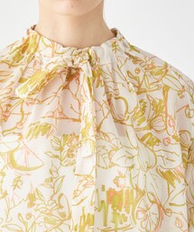 【 トゥモローランド 】ベジタブル　ボウタイ　 ネック　ギャザー　ブラウス　黄 トゥモローランド 】ベジタブル ボウタイ ネック ギャザー