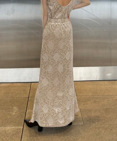 AMAIL(アマイル)の「Paypuri long skirt(スカート・レディース・ベージュ/ブラウン・M/S)」の2枚目の写真