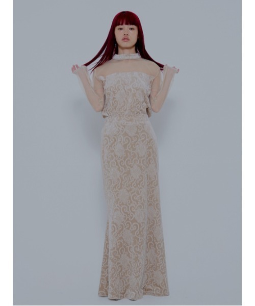 AMAIL(アマイル)の「Paypuri long skirt(スカート・レディース・ベージュ/ブラウン・M/S)」の4枚目の写真