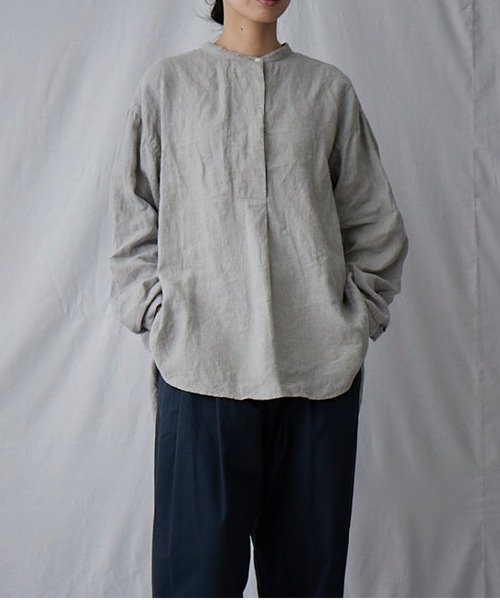 IKKUNA(イクナ)の「fly front shirt(シャツ/ブラウス・レディース・グレー系その他/ライラック/キナリ・1)」の3枚目の写真