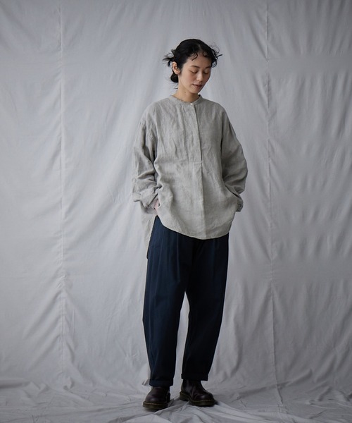 IKKUNA(イクナ)の「fly front shirt(シャツ/ブラウス・レディース・グレー系その他/ライラック/キナリ・1)」の9枚目の写真
