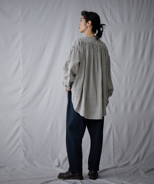 IKKUNA(イクナ)の「fly front shirt(シャツ/ブラウス・レディース・グレー系その他/ライラック/キナリ・1)」の12枚目の写真