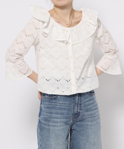シルク⭐の レースの素敵なお洋服 美品】 Mame Kurogouchi / マメクロゴウチ | Silk Lace Collar A