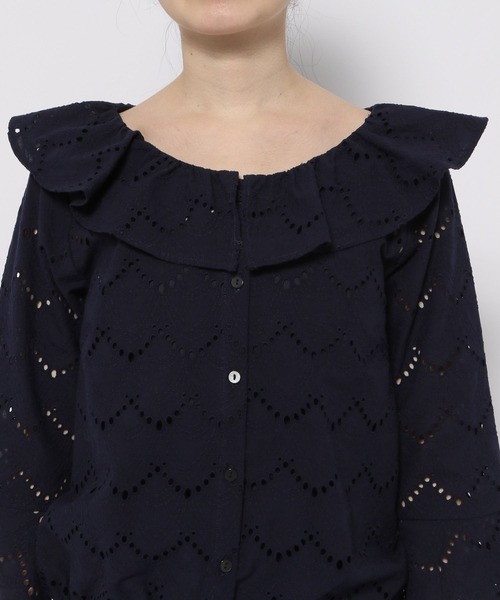 シルク⭐の レースの素敵なお洋服 セール】高山直子さんコラボ/刺繍レースブラウスキャミ/991890