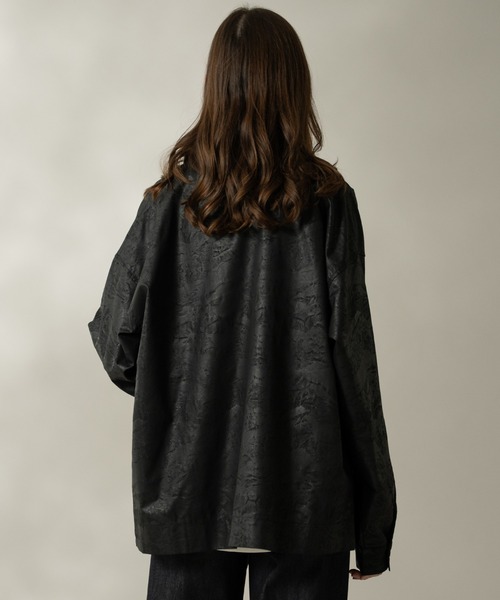 SELLE GLANT(セレグランテ)の「LEATHER LIKE SATIN SHIRT/レザーライクサテンシャツ(シャツ/ブラウス・メンズ・ブラック/グレー・MEDIUM/LARGE)」の7枚目の写真