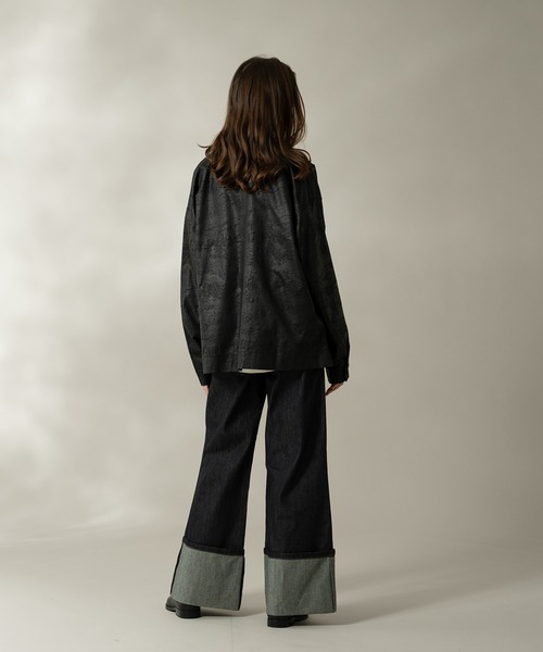SELLE GLANT(セレグランテ)の「LEATHER LIKE SATIN SHIRT/レザーライクサテンシャツ(シャツ/ブラウス・メンズ・ブラック/グレー・MEDIUM/LARGE)」の12枚目の写真